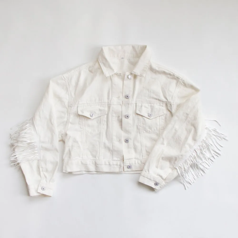 (White Fringe) Personalized Wedding Jackets