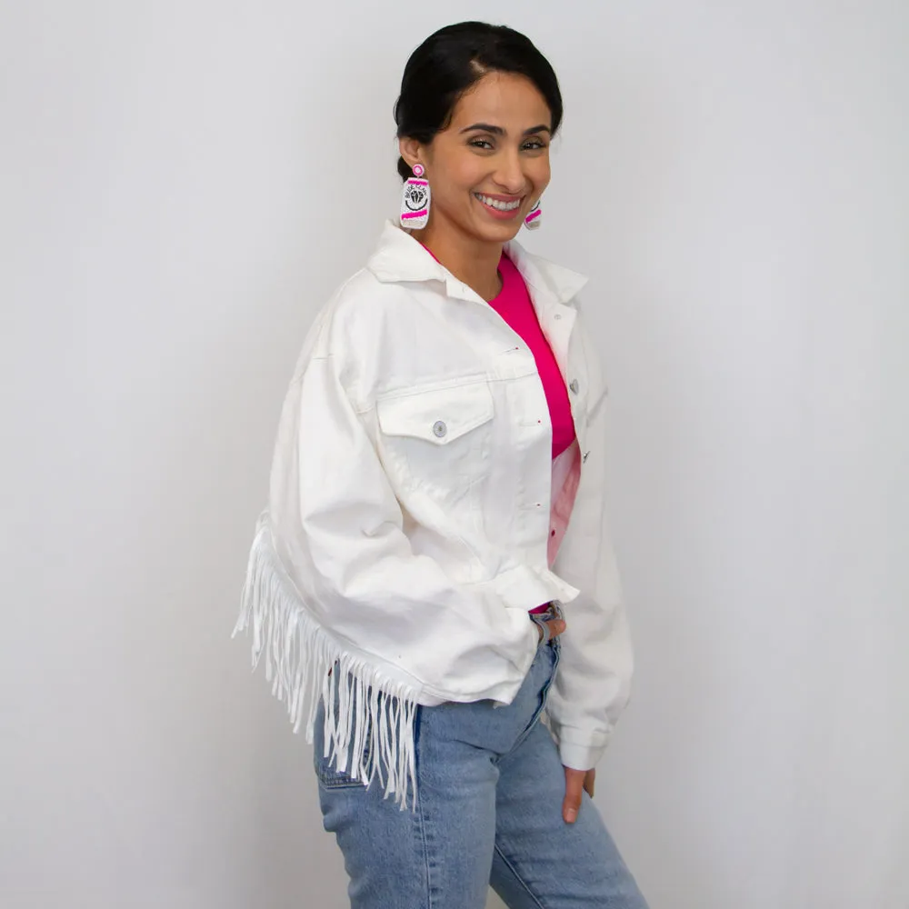 (White Fringe) Personalized Wedding Jackets