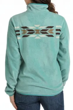 Women's Cinch Polar Fleece Turquoise Print