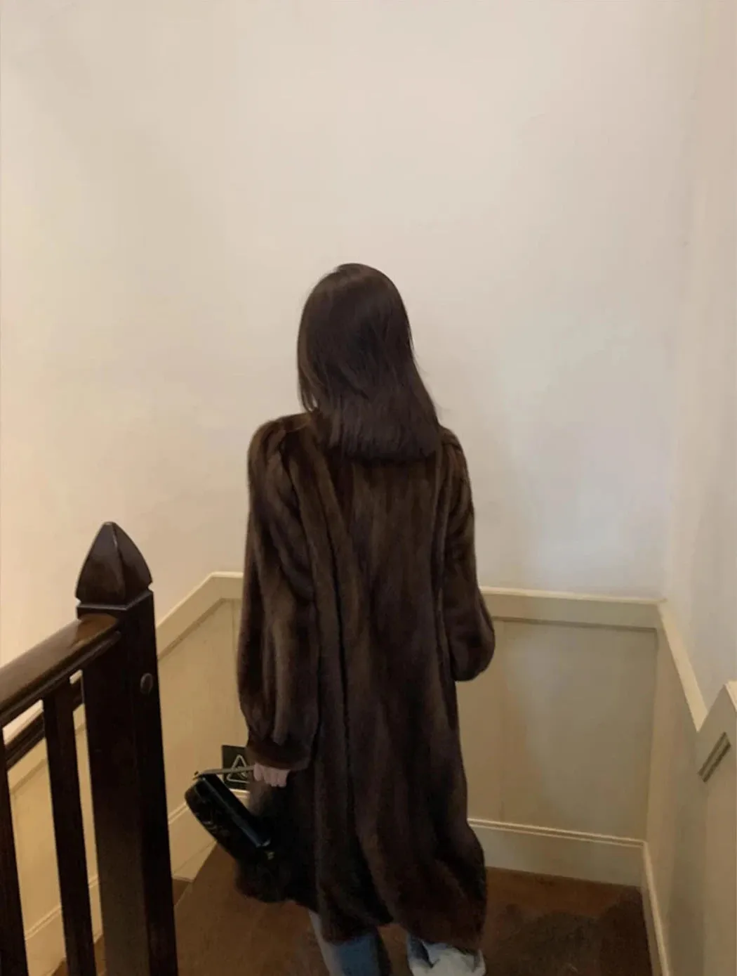 Women's Cozy Luxury Brown Faux Mink Fur Coat