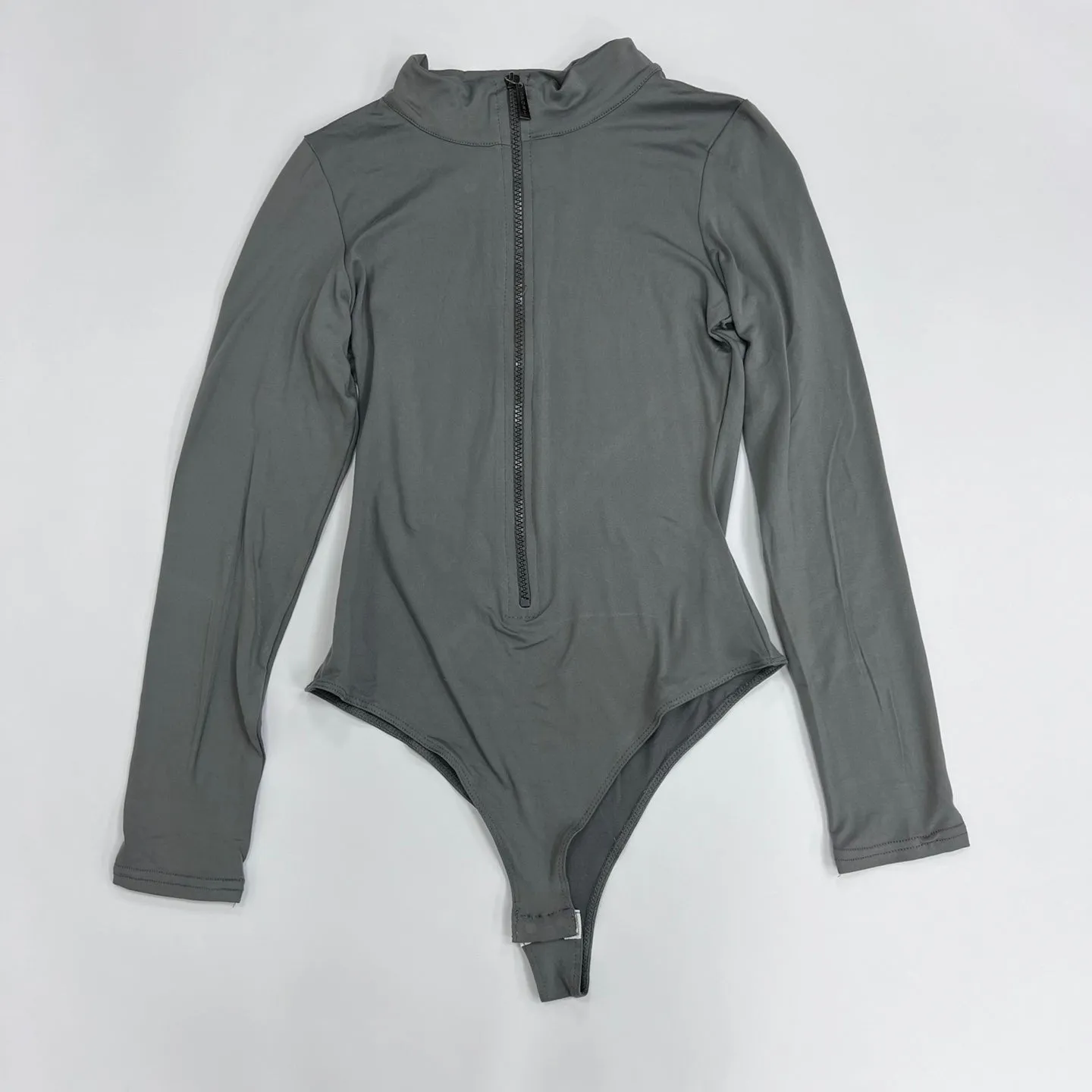 Women's Half Zipper Long Sleeve Bodysuit