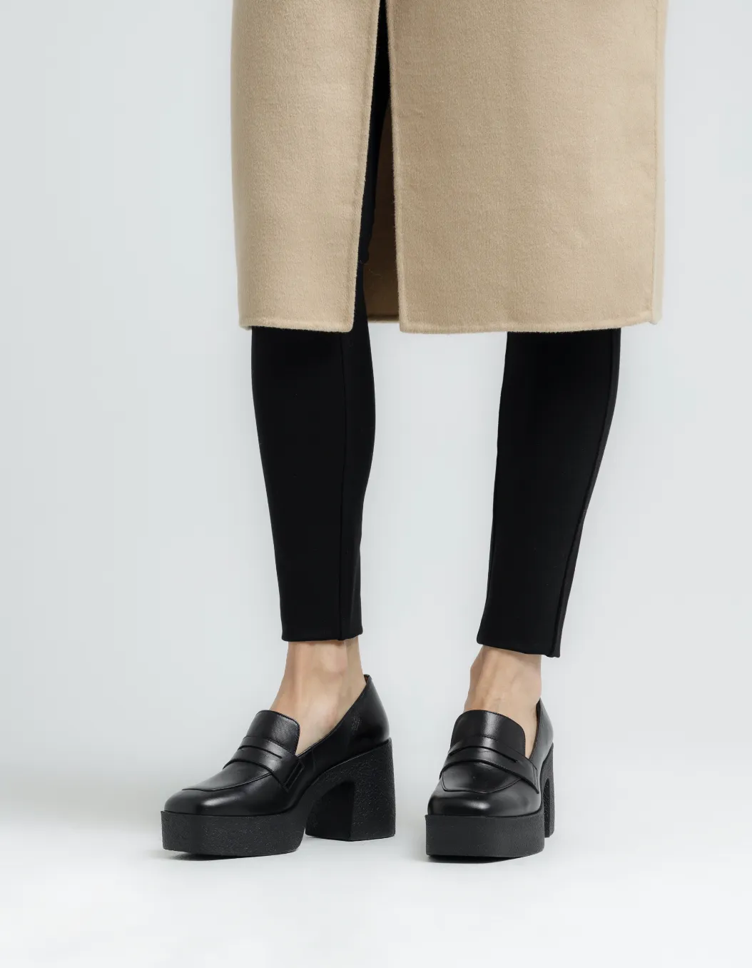 Yoko Black Nappa Leather Chunky Loafers