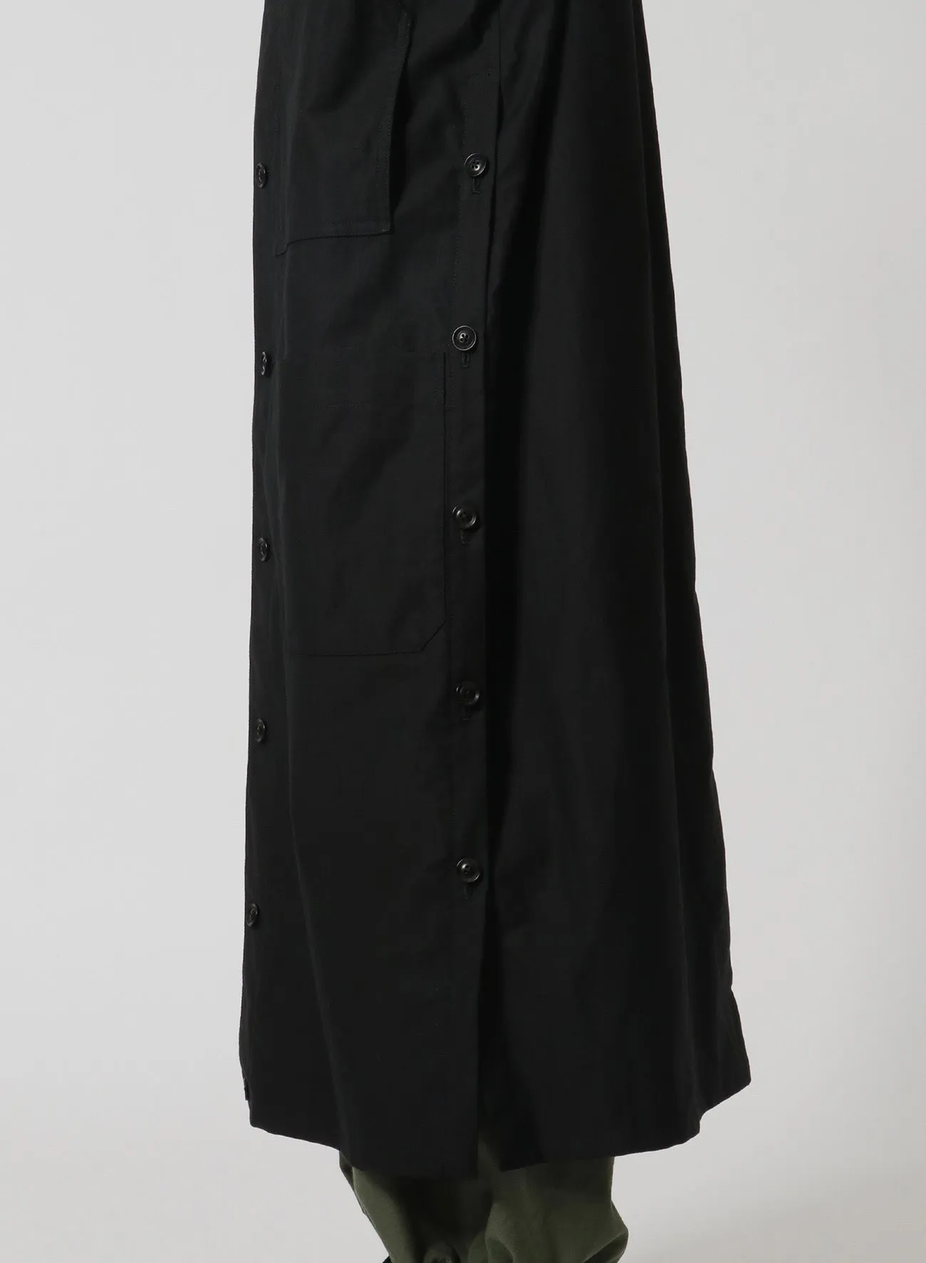 [Y's-Black Name]BLACK TWILL SIDE VENT WORK SHIRT COAT