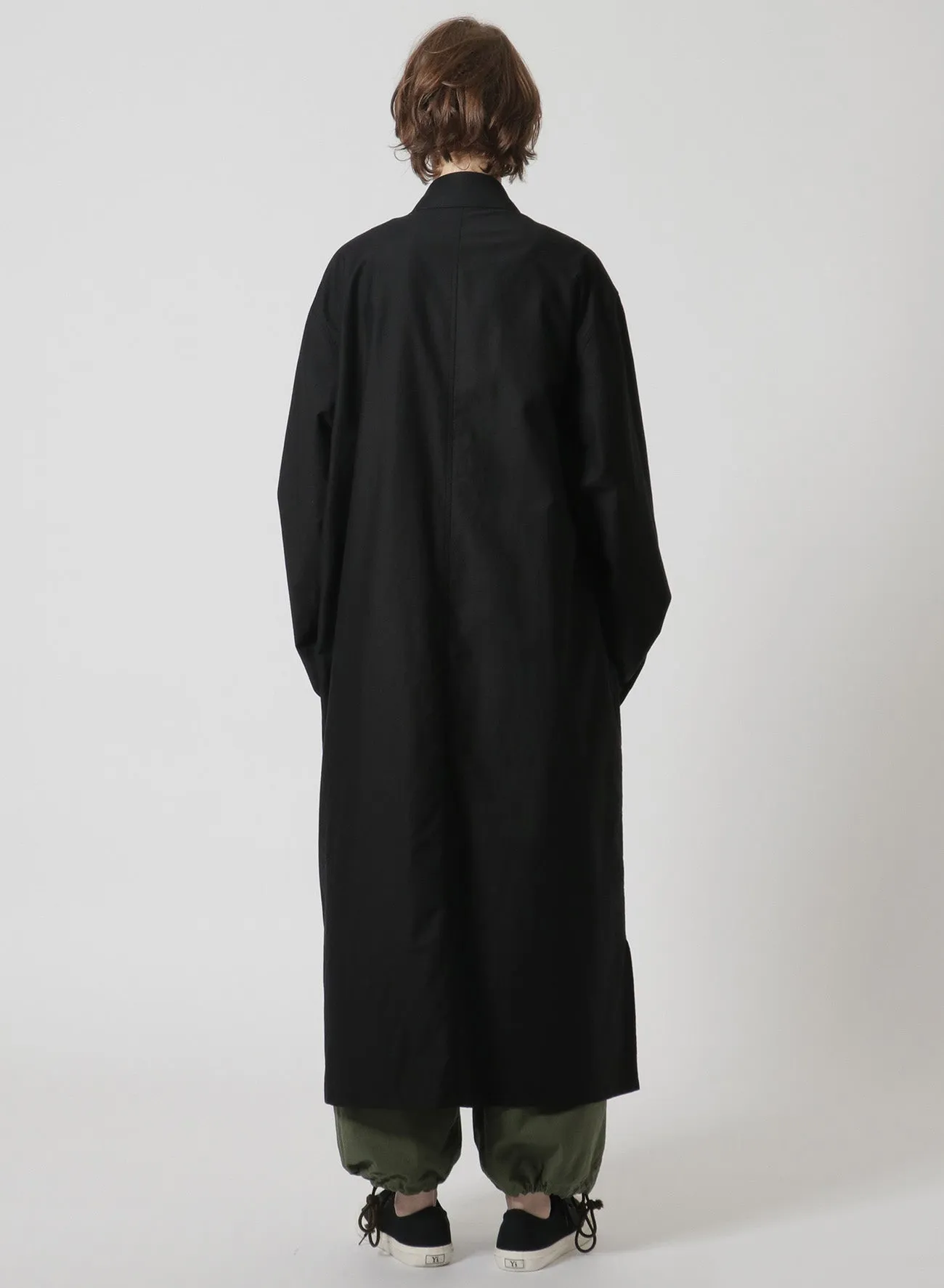 [Y's-Black Name]BLACK TWILL SIDE VENT WORK SHIRT COAT