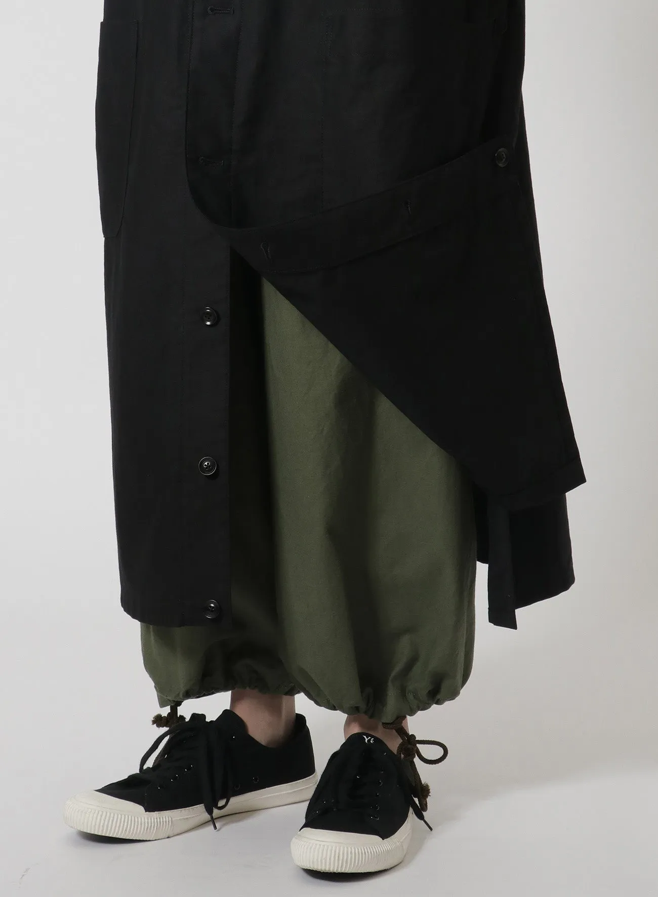 [Y's-Black Name]BLACK TWILL SIDE VENT WORK SHIRT COAT