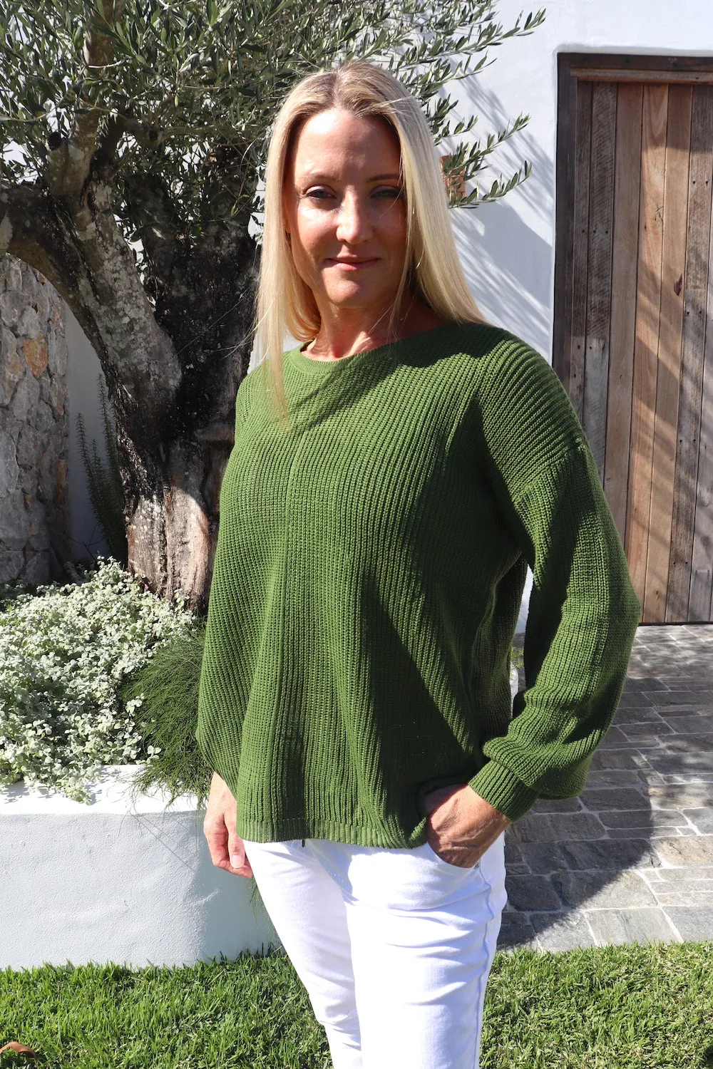 Zara Knit Sweater in Forest Green