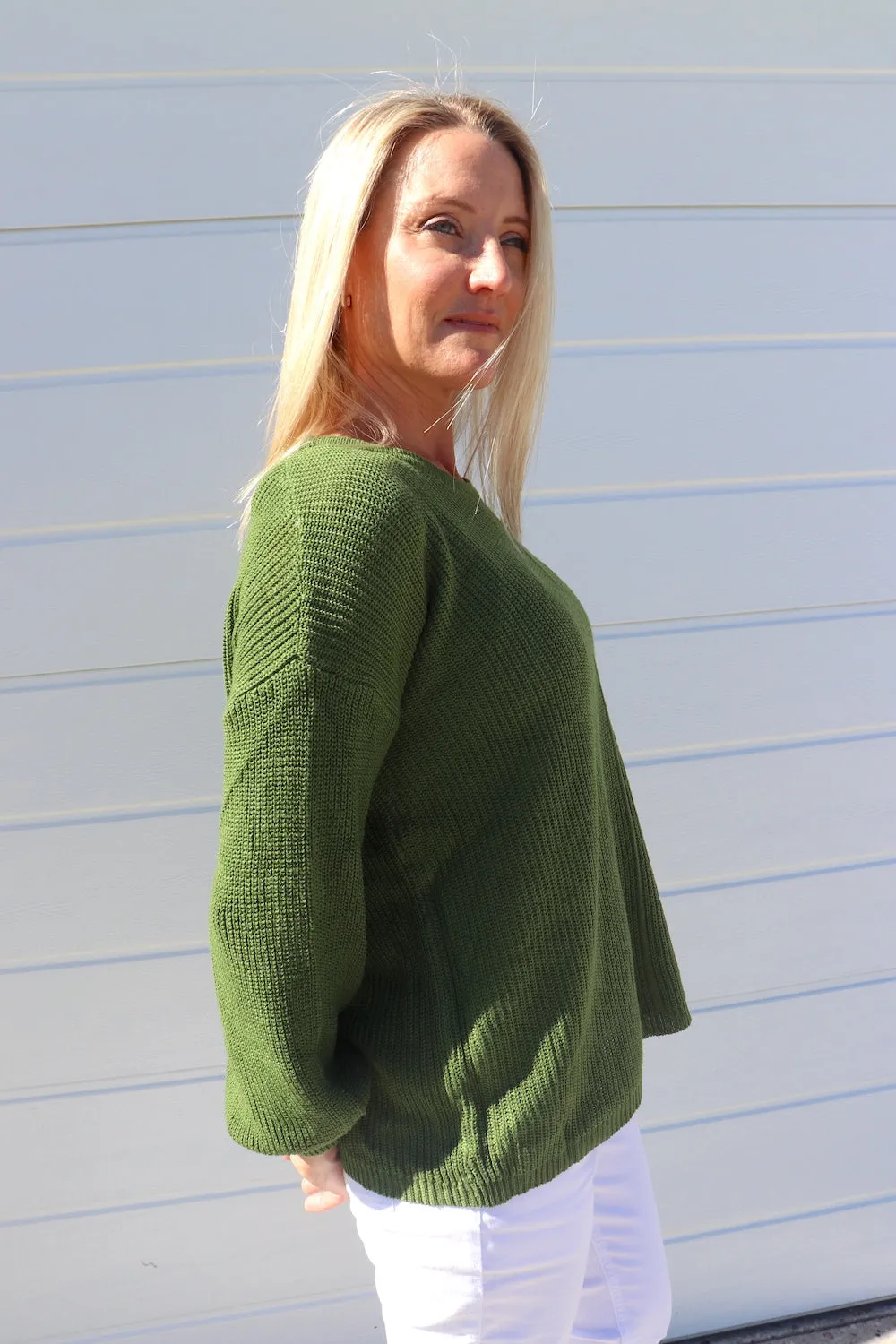 Zara Knit Sweater in Forest Green