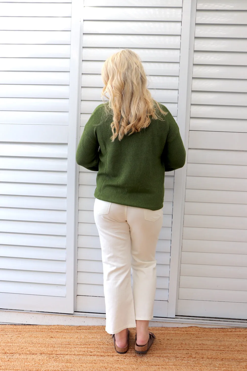 Zara Knit Sweater in Forest Green