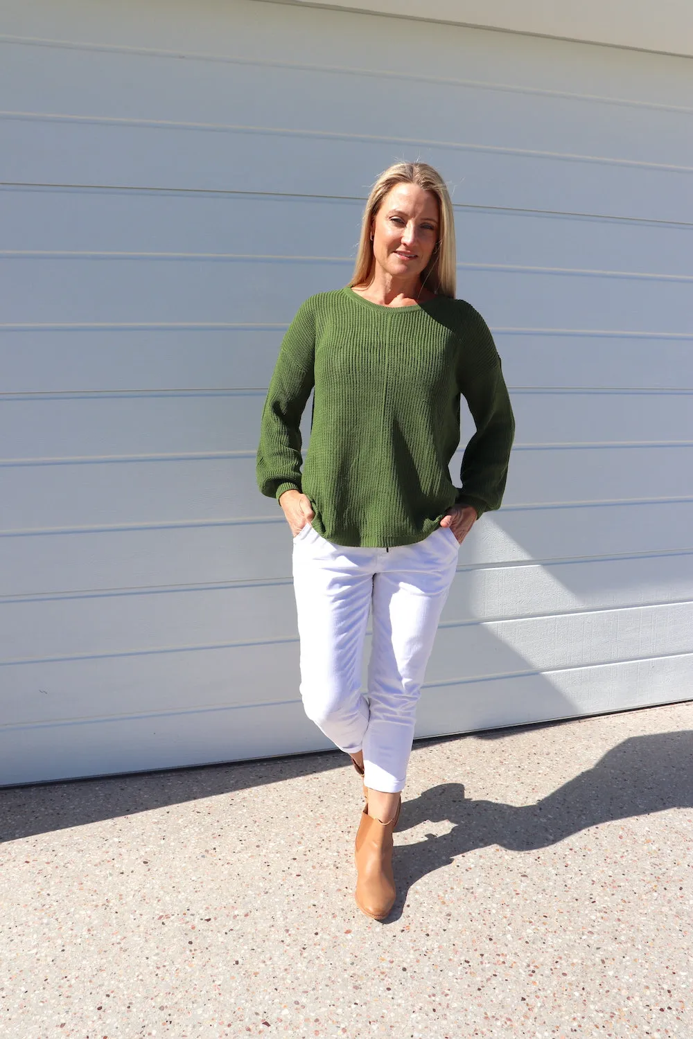 Zara Knit Sweater in Forest Green