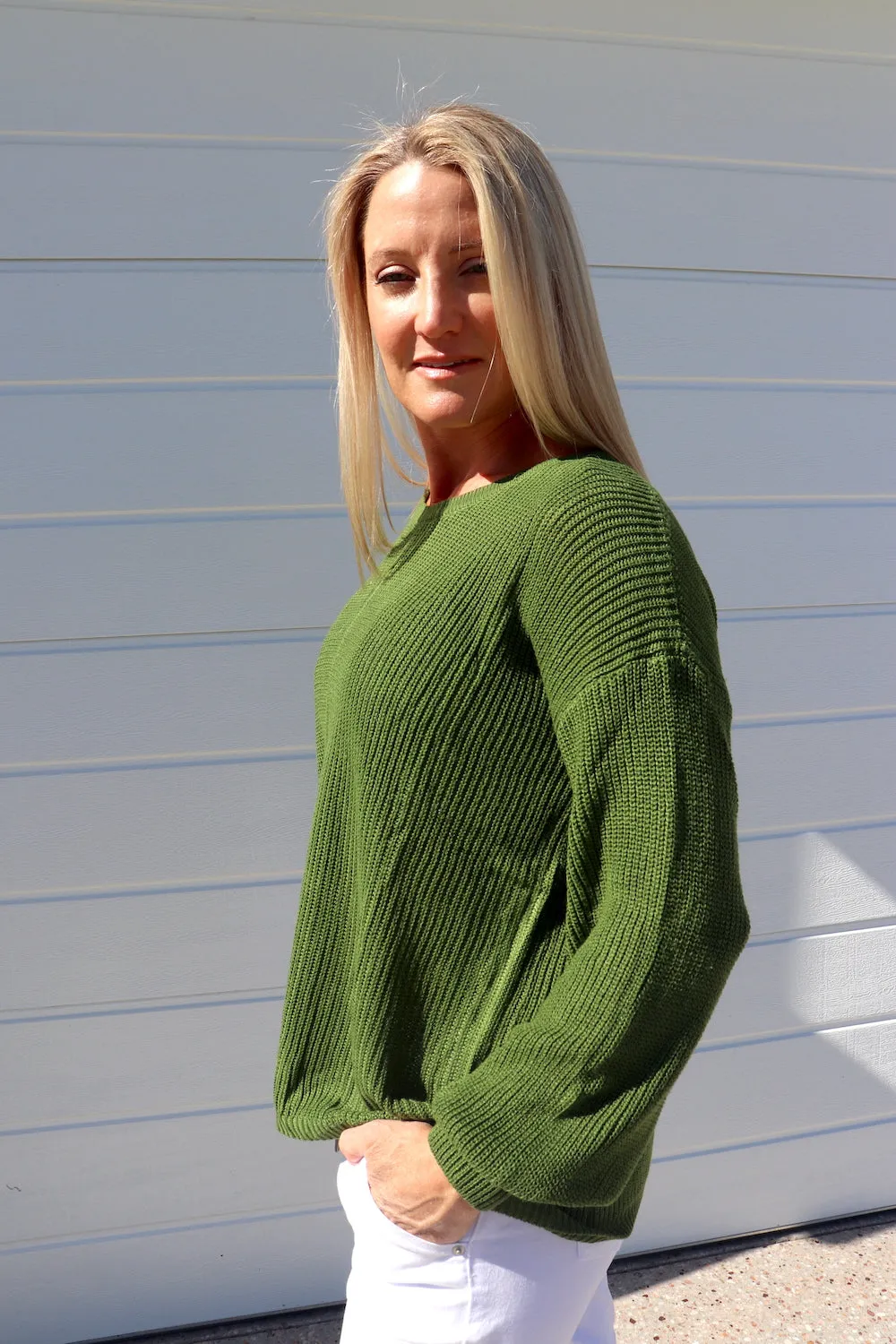 Zara Knit Sweater in Forest Green